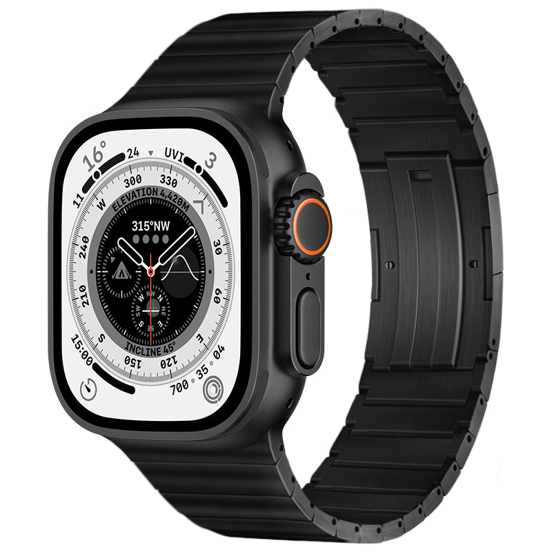 2024 Pure Titanium Alloy Chain Design Apple Watch Band Butterfly Buckle