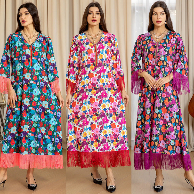 Festival Bloom Tassel Jalabiya Dress (Flash Sale 50% OFF)