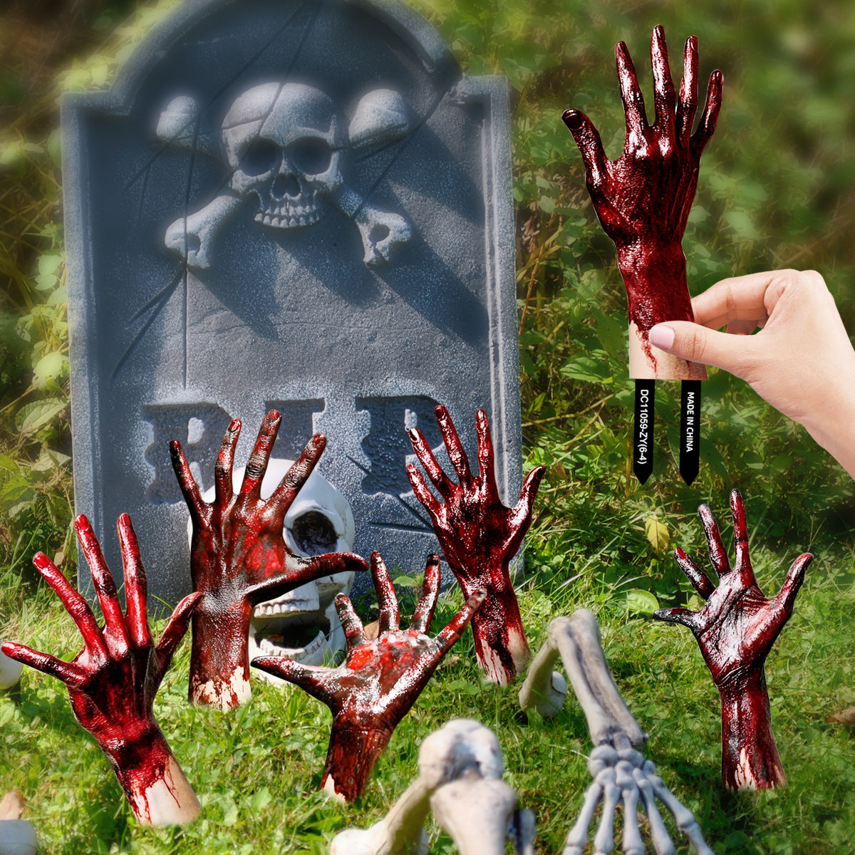 New Bloody Hand Halloween Lawn Stakes