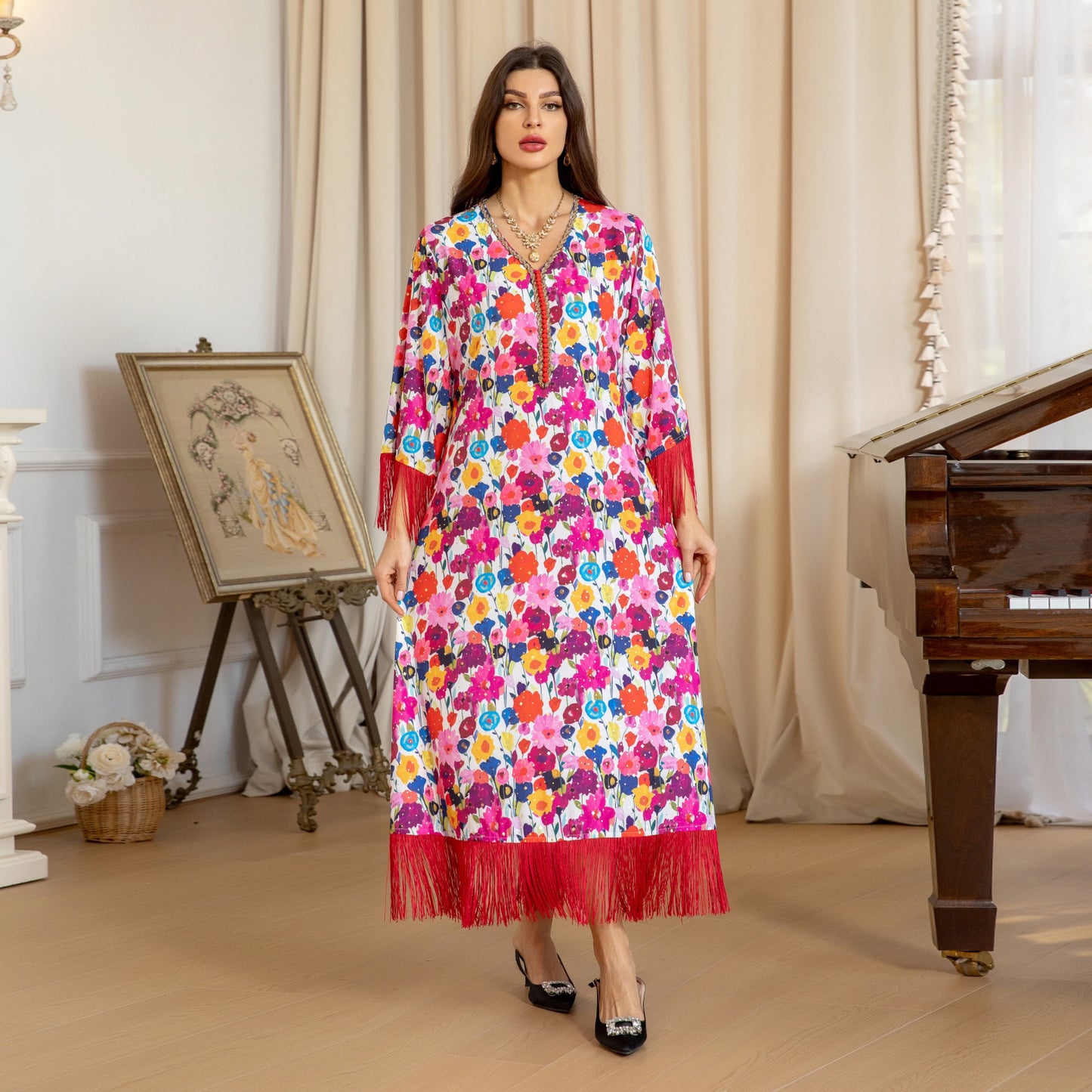 Festival Bloom Tassel Jalabiya Dress (Flash Sale 50% OFF)