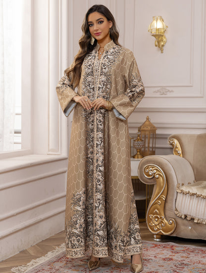 Royal Bloom Embellished Abaya Kaftan (Flash Sale 50% OFF)