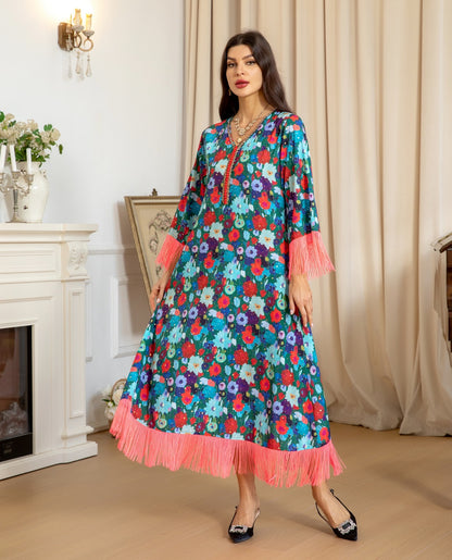 Festival Bloom Tassel Jalabiya Dress (Flash Sale 50% OFF)