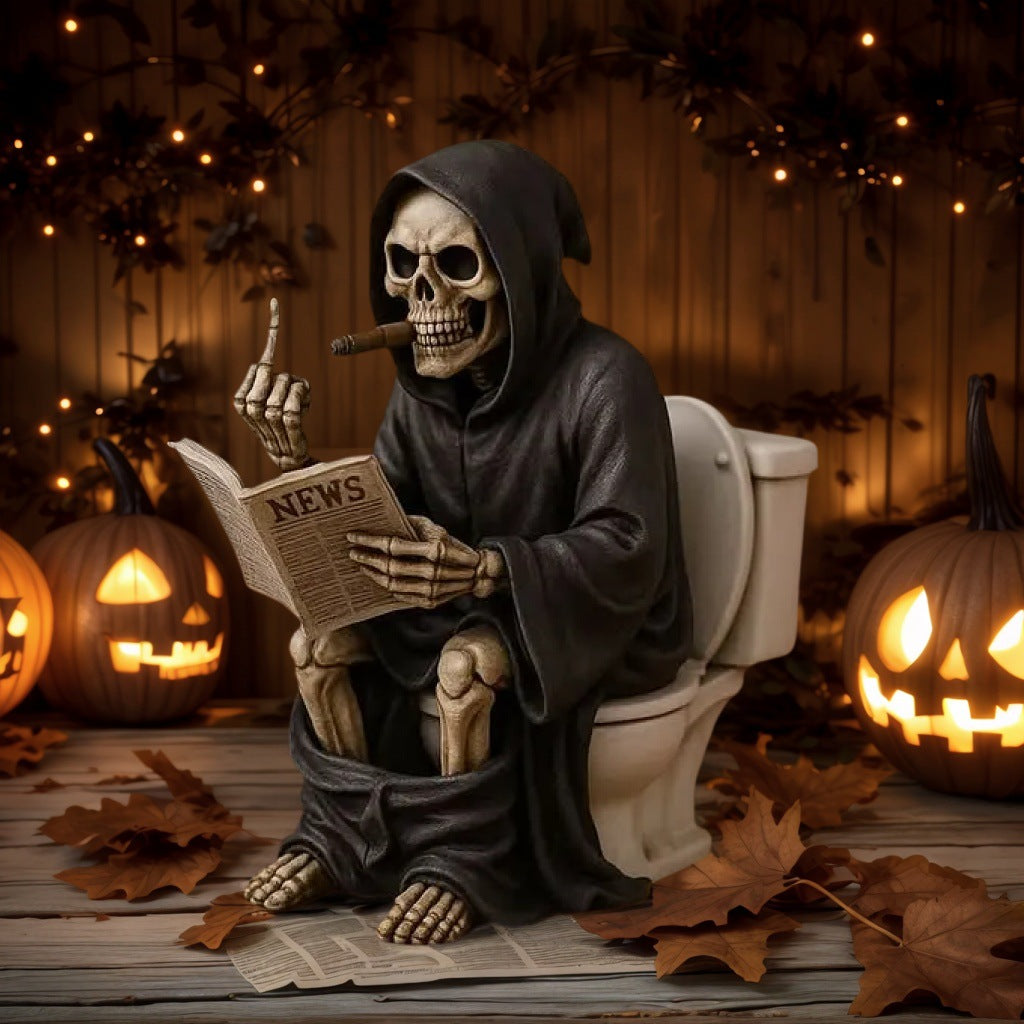 Toilet Grim Reaper Statue