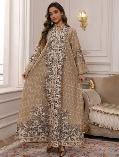 Royal Bloom Embellished Abaya Kaftan (Flash Sale 50% OFF)