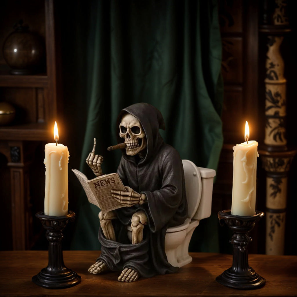 Toilet Grim Reaper Statue