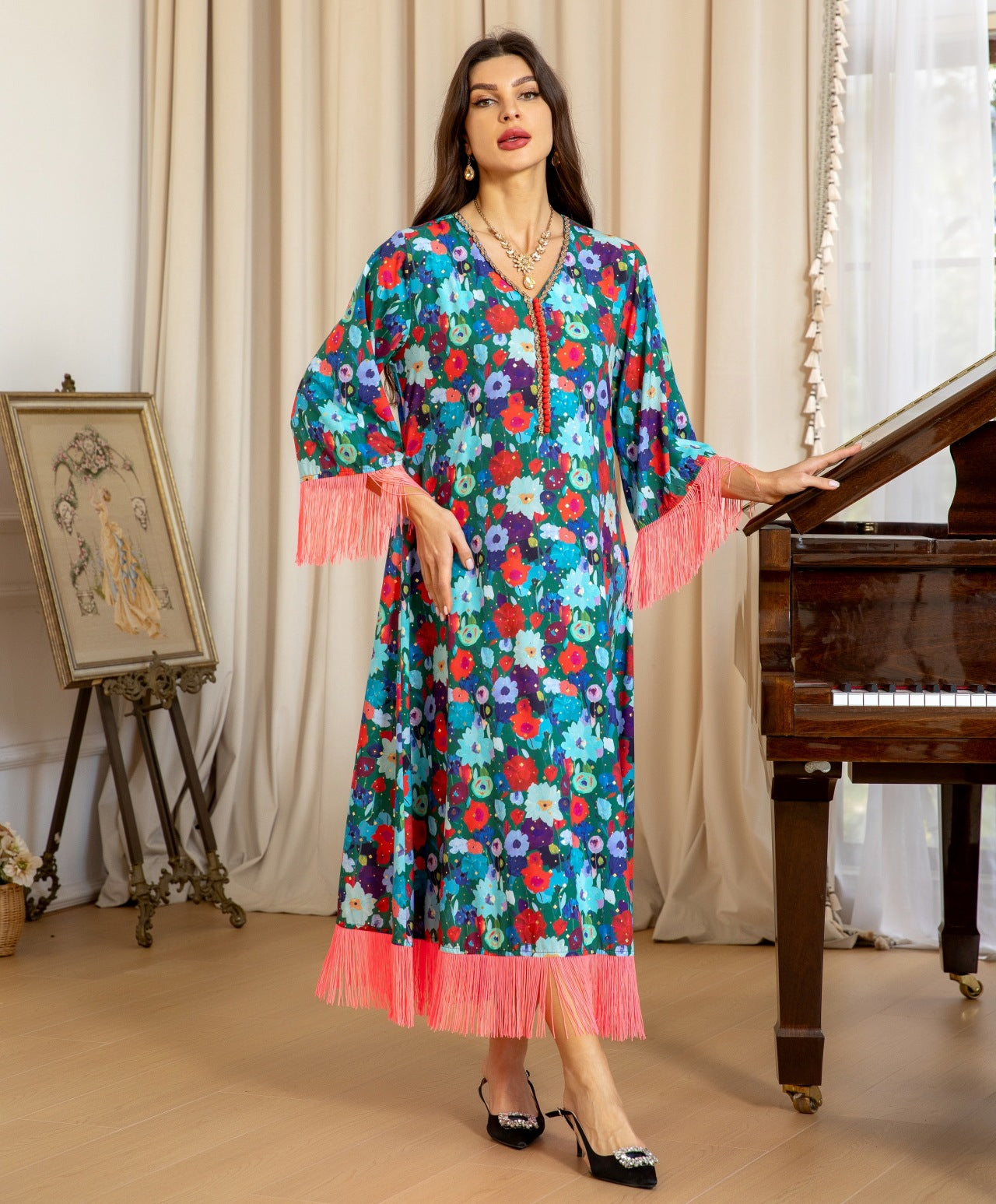 Festival Bloom Tassel Jalabiya Dress (Flash Sale 50% OFF)
