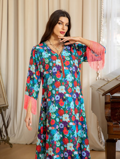 Festival Bloom Tassel Jalabiya Dress (Flash Sale 50% OFF)
