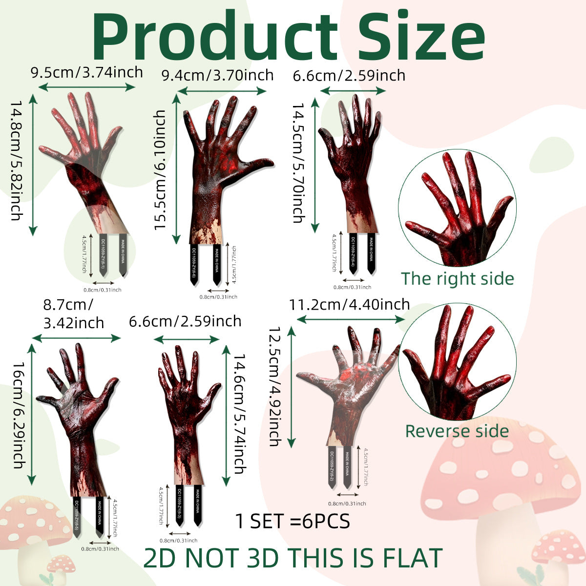New Bloody Hand Halloween Lawn Stakes