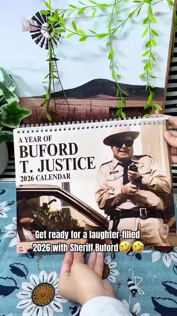 Best Line of Sheriff Buford Inspired Wall Calendar 2026- Unique Christmas & Holiday Gift Idea