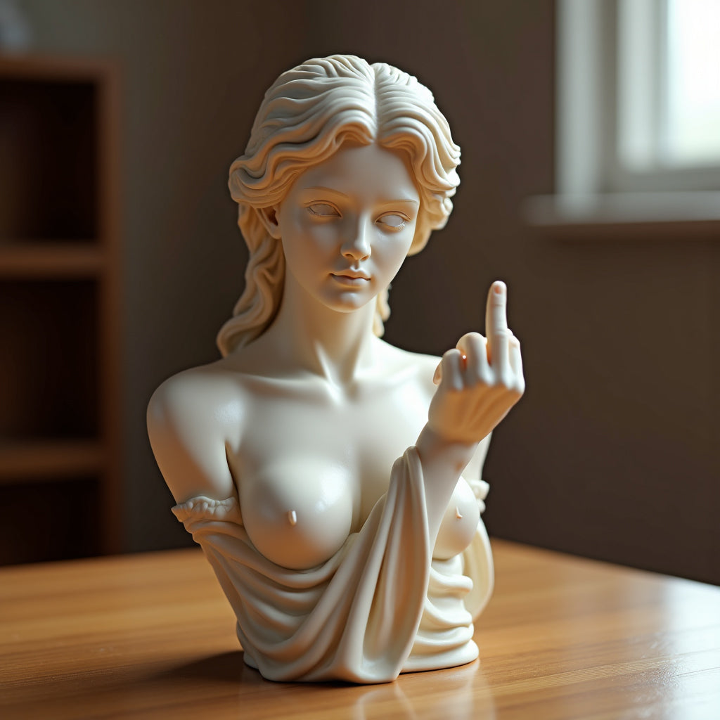 Middle Finger Witch Statue