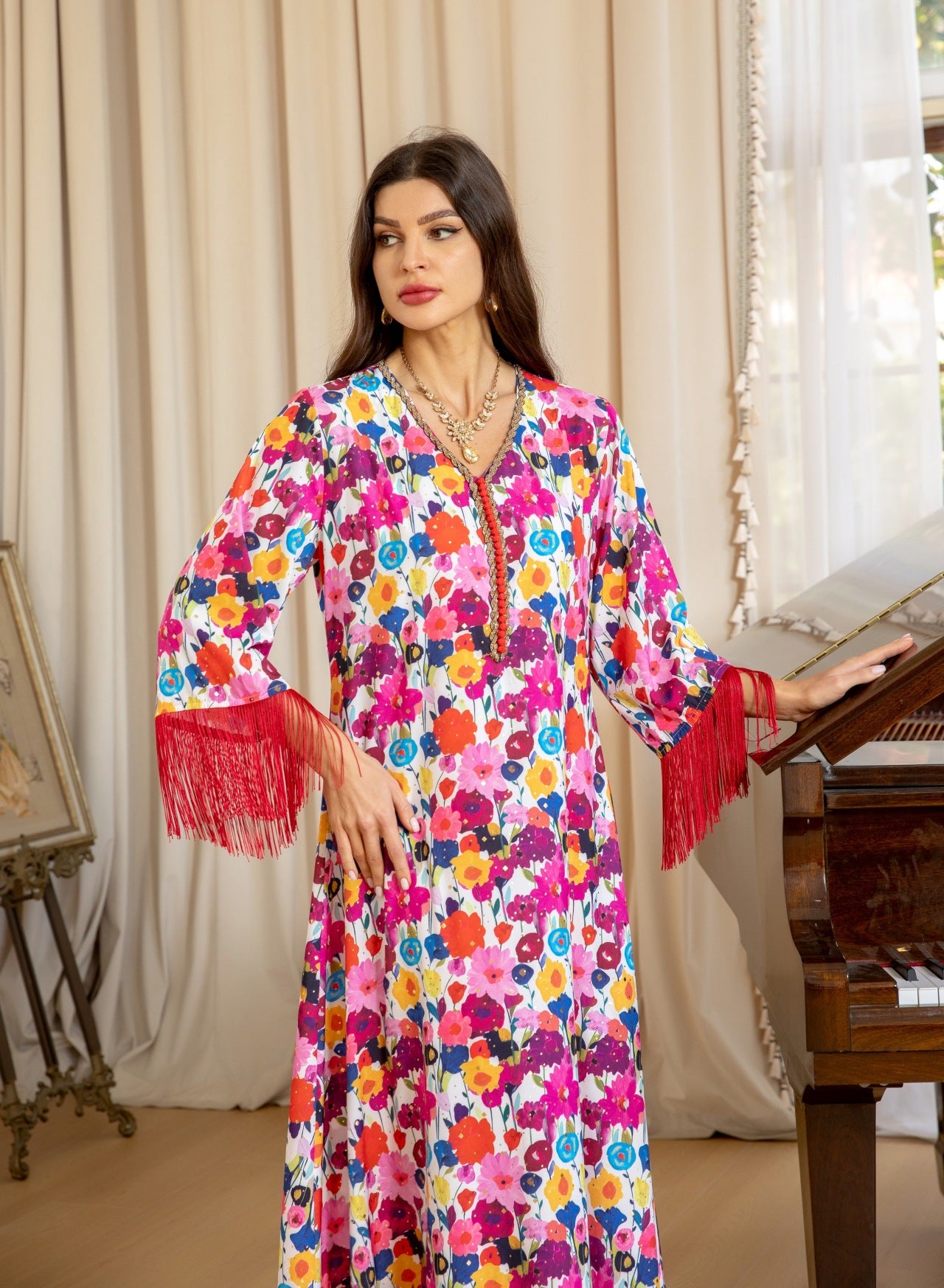 Festival Bloom Tassel Jalabiya Dress (Flash Sale 50% OFF)