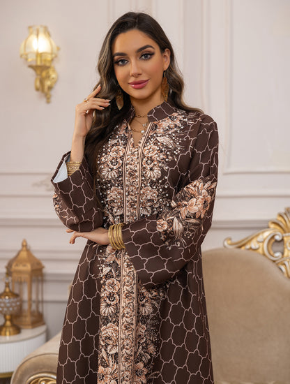 Royal Bloom Embellished Abaya Kaftan (Flash Sale 50% OFF)