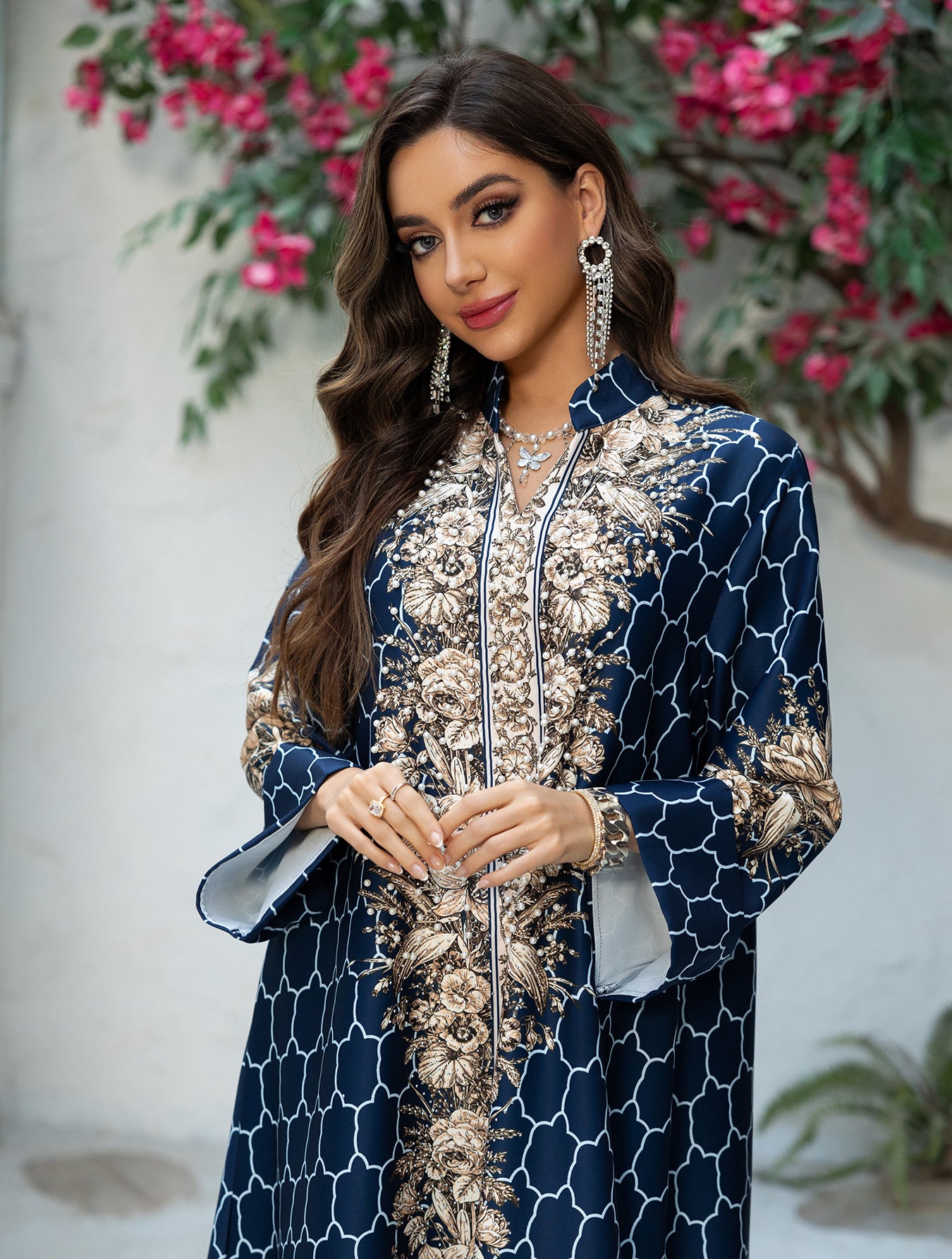 Royal Bloom Embellished Abaya Kaftan (Flash Sale 50% OFF)