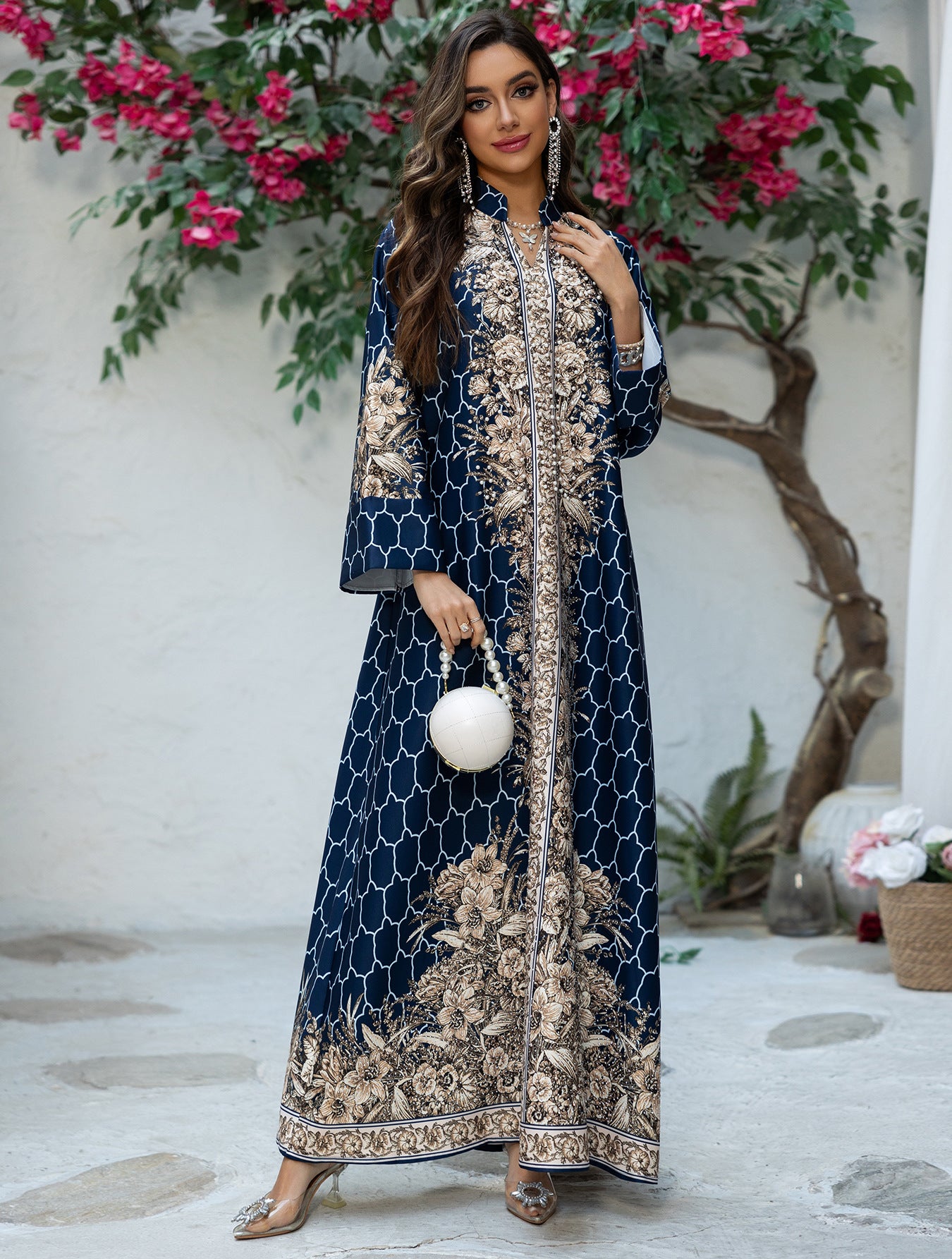 Royal Bloom Embellished Abaya Kaftan (Flash Sale 50% OFF)