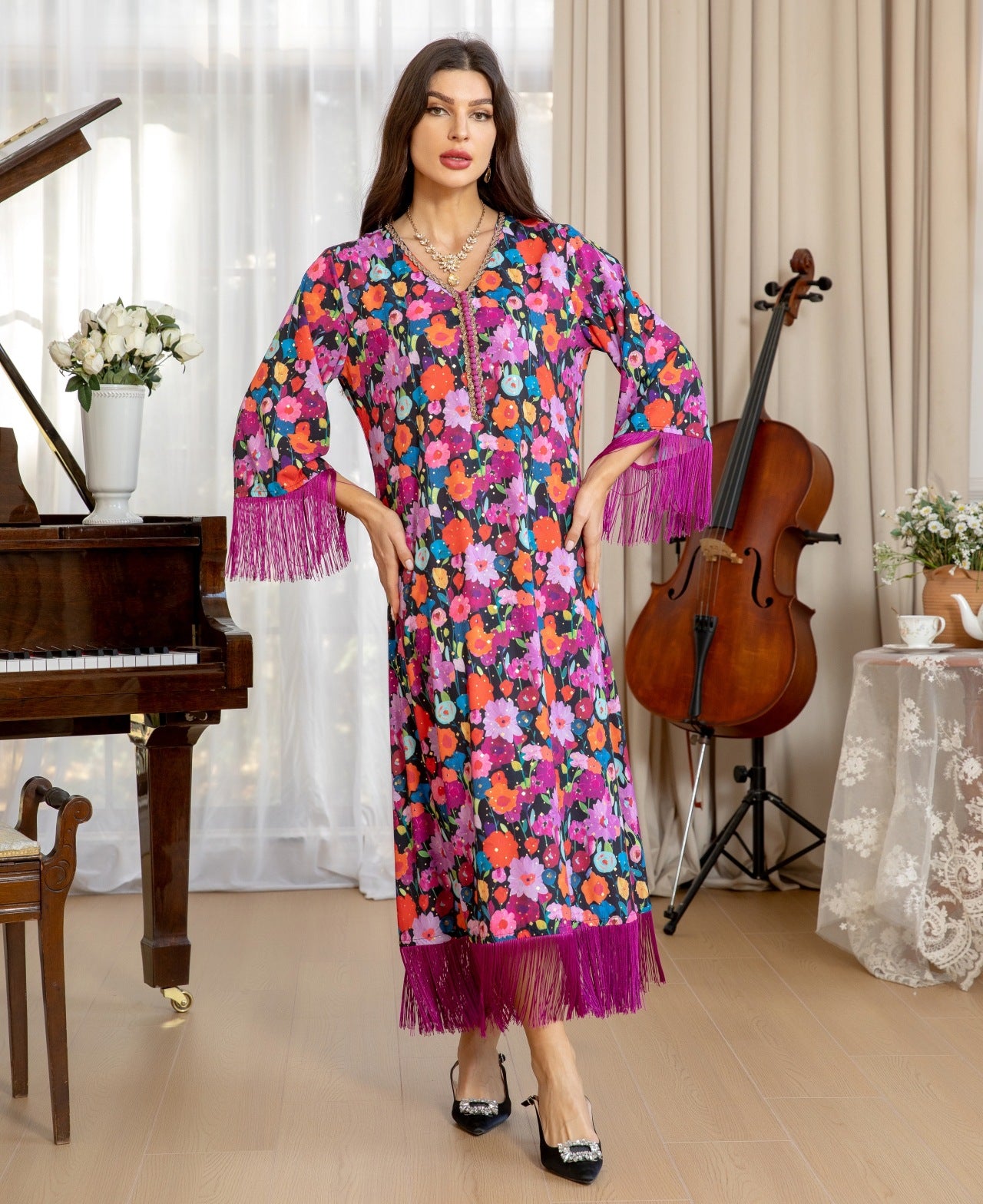 Festival Bloom Tassel Jalabiya Dress (Flash Sale 50% OFF)