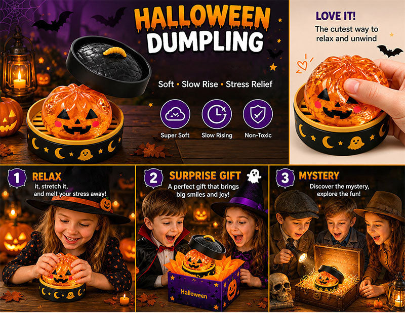 🎃 Halloween Dumpling Squeeze Squishy Toy Blind Boxes