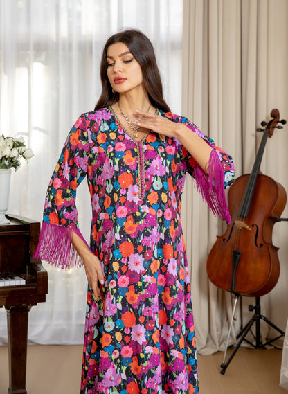 Festival Bloom Tassel Jalabiya Dress (Flash Sale 50% OFF)