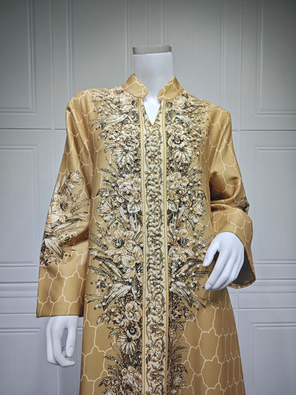 Royal Bloom Embellished Abaya Kaftan (Flash Sale 50% OFF)