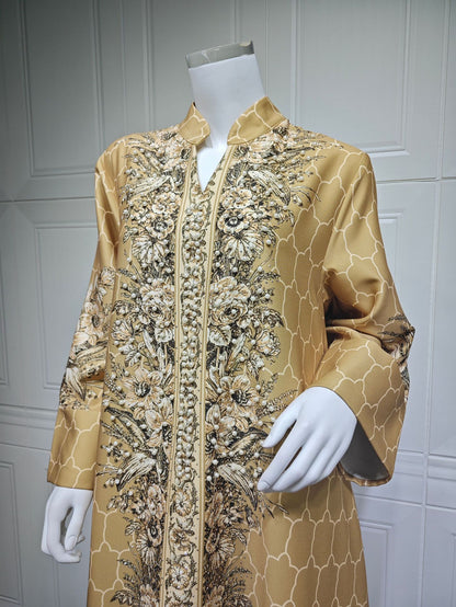 Royal Bloom Embellished Abaya Kaftan (Flash Sale 50% OFF)