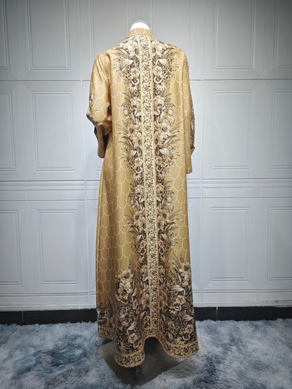 Royal Bloom Embellished Abaya Kaftan (Flash Sale 50% OFF)