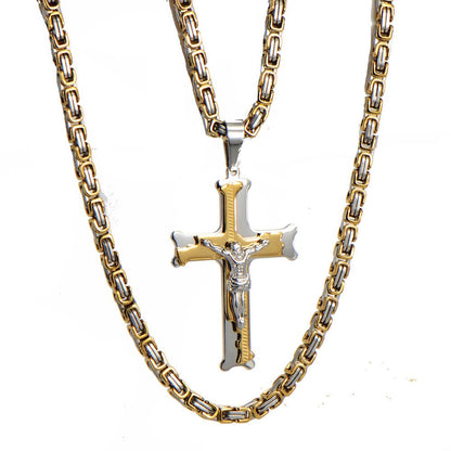 Grace 2026 - Double-Toned Jesus Cross Pendant Necklace