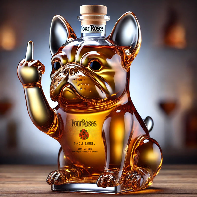 Funny French Bulldog Whiskey Bottle