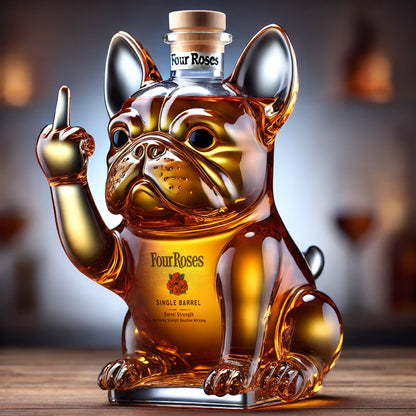 Funny French Bulldog Whiskey Bottle