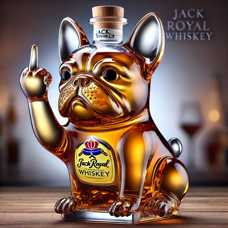 Funny French Bulldog Whiskey Bottle