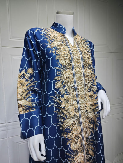 Royal Bloom Embellished Abaya Kaftan (Flash Sale 50% OFF)