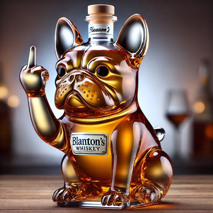 Funny French Bulldog Whiskey Bottle