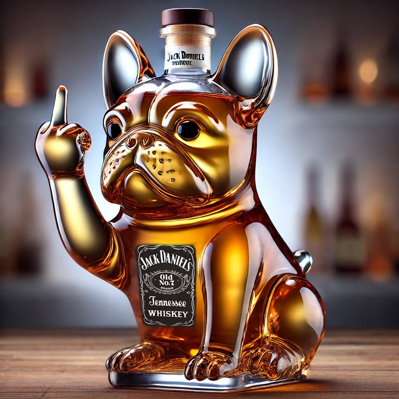 Funny French Bulldog Whiskey Bottle