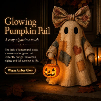 🍂👻 Lighted Vintage Patchwork Ghost