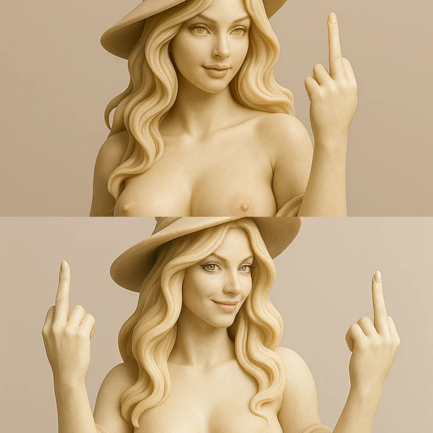 Middle Finger Witch Statue