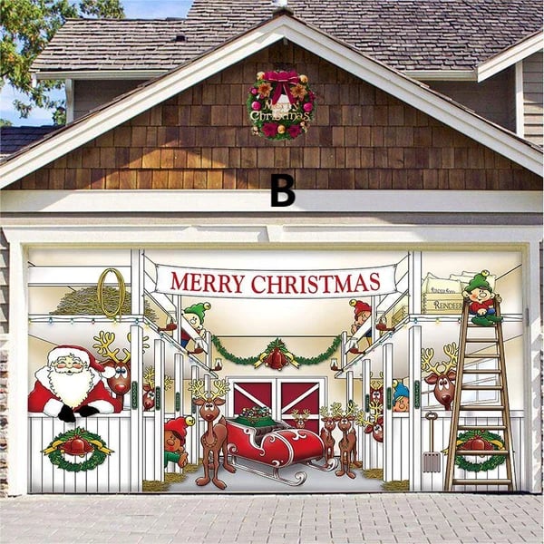 Halloween&Christmas 2024 Garage Door Decoration