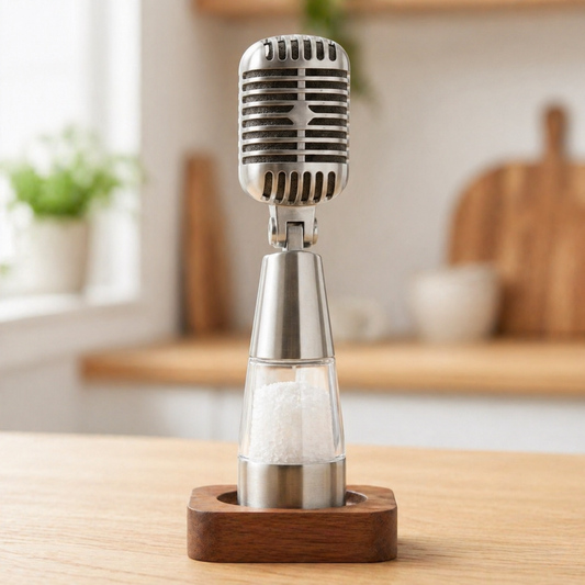 Vintage Microphone Salt & Pepper Grinder Set
