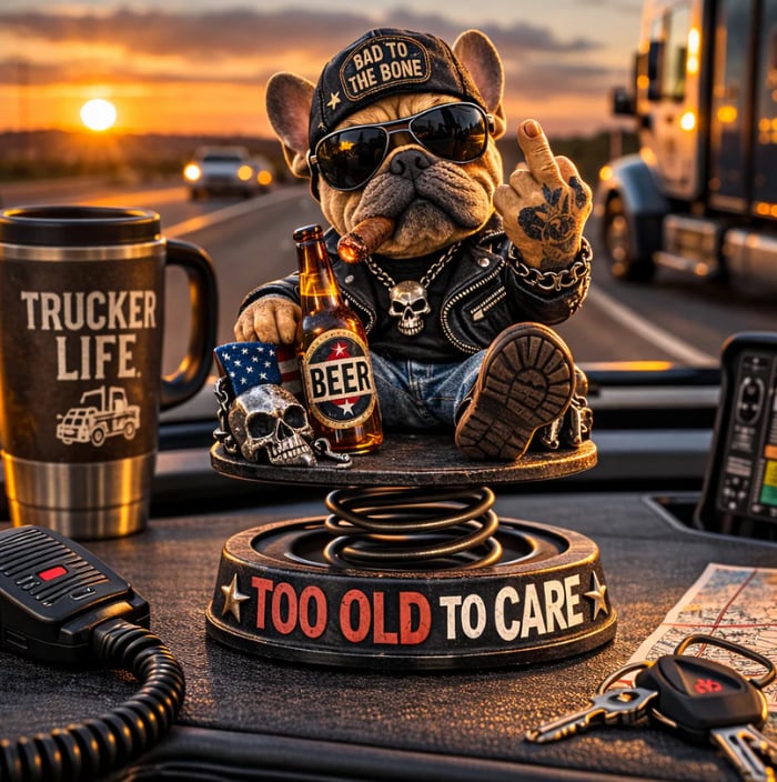 ⏰Last 4 hours Sale: Save 49%-Too Old To Care Dashhoard Bobblehead