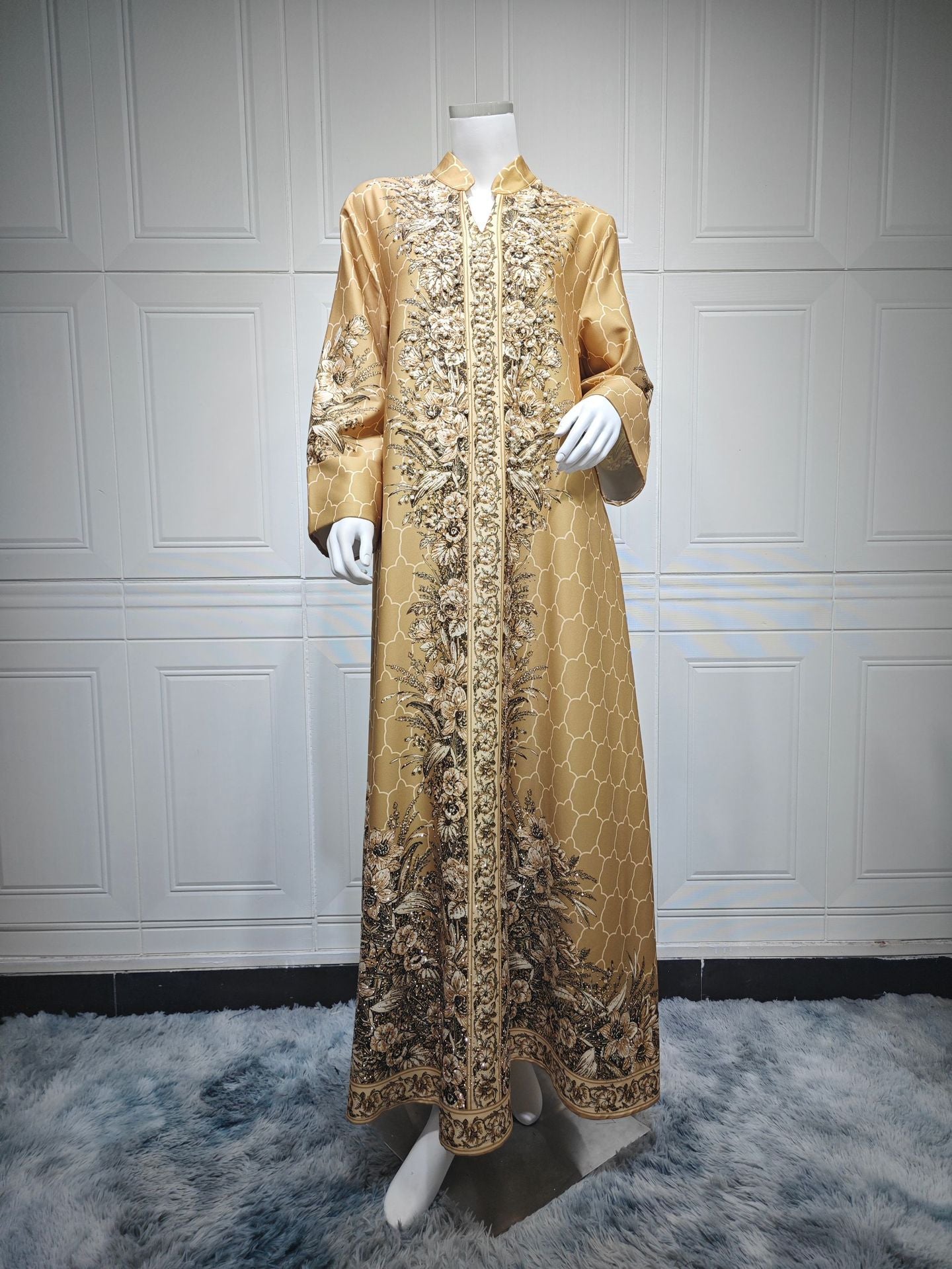 Royal Bloom Embellished Abaya Kaftan (Flash Sale 50% OFF)