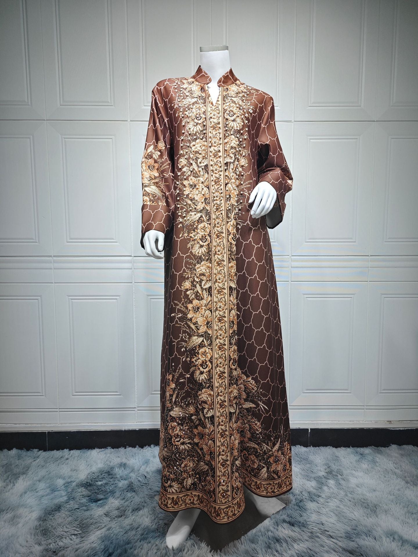 Royal Bloom Embellished Abaya Kaftan (Flash Sale 50% OFF)