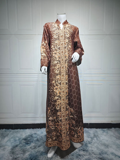 Royal Bloom Embellished Abaya Kaftan (Flash Sale 50% OFF)