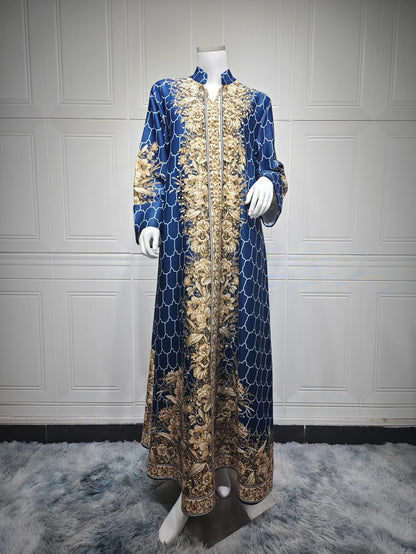 Royal Bloom Embellished Abaya Kaftan (Flash Sale 50% OFF)