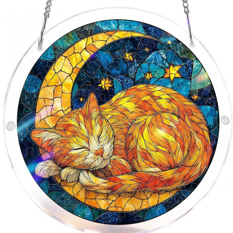Acrylic Jigsaw Puzzle Suncatcher - Moonlit Riverscape