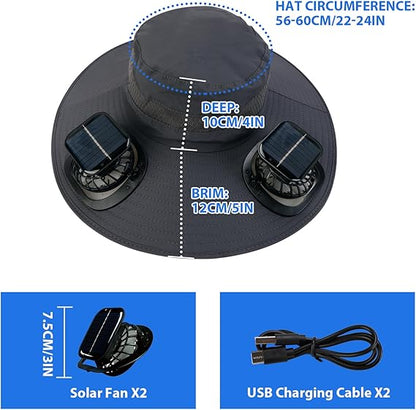 🏆 50K+ SOLD! – Almost Gone-⚡2025 New Ultralight Solar Fan Sun Hat – Lighter Than a Baseball!⚾