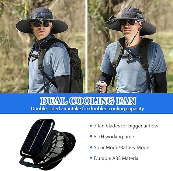 🏆 50K+ SOLD! – Almost Gone-⚡2025 New Ultralight Solar Fan Sun Hat – Lighter Than a Baseball!⚾