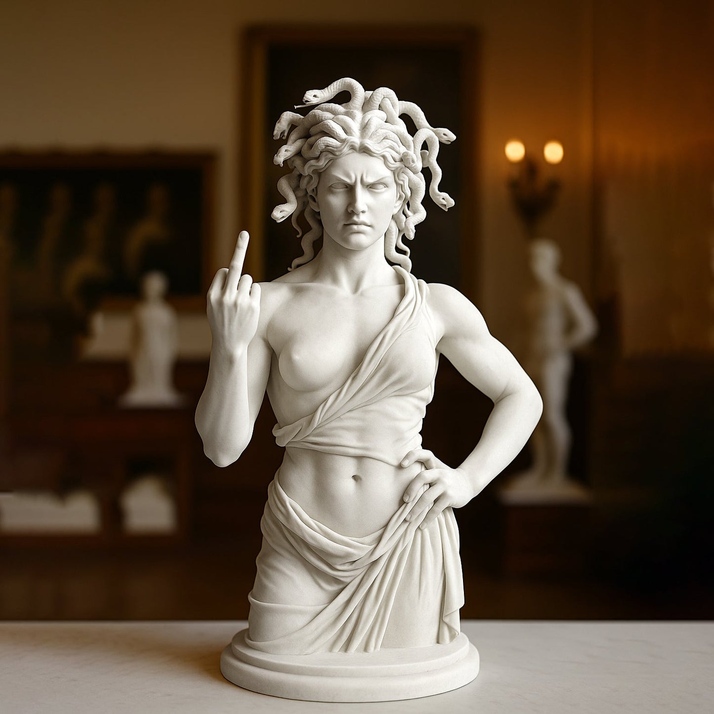Middle Finger Witch Statue