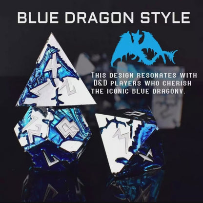🐉BLUE DRAGON METAL DICE SERIES — Awaken the Power of the Ancient Dragon